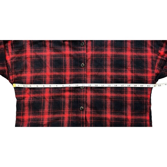 🛍️ SHEIN Red Black Checkered Button-Down Womens Size XS - Picture 5 of 7